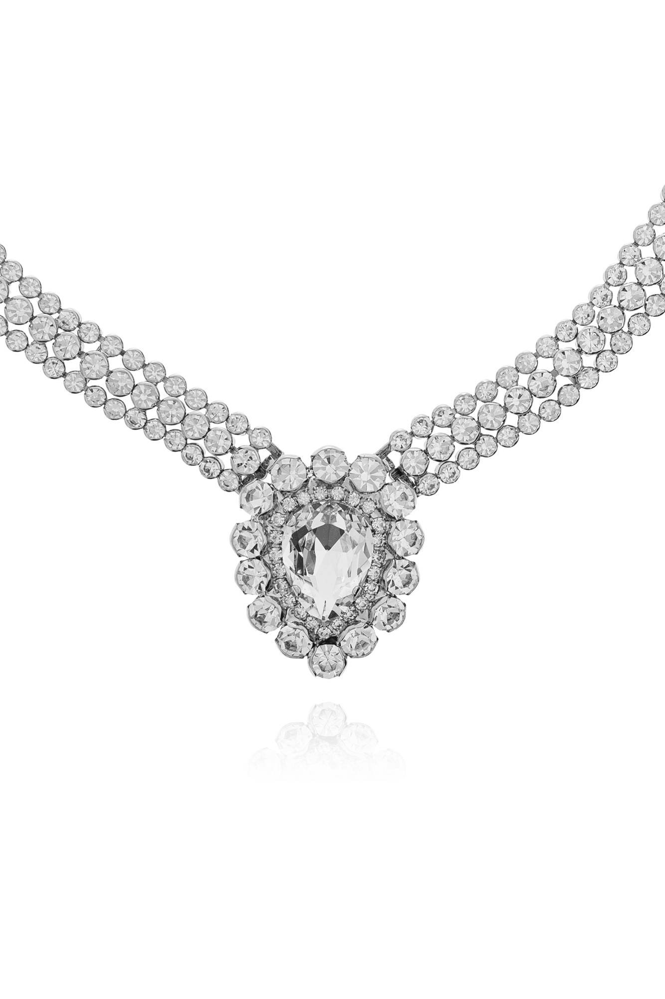 Silver Necklace with sparkling crystals Alessandra Rich